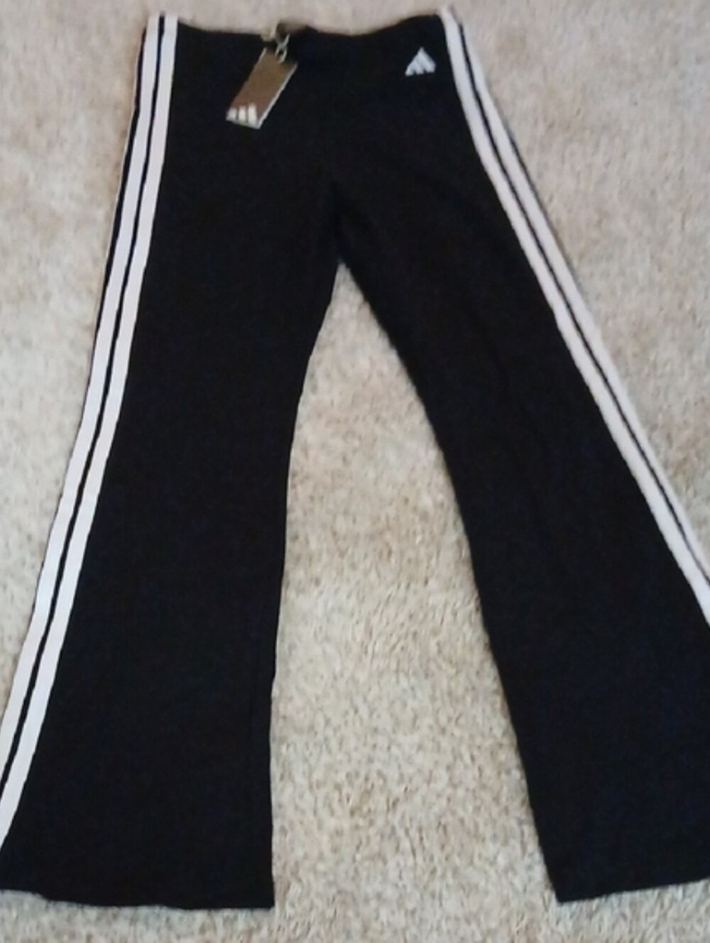 NWT ADIDAS Flare Bottom LEG PANTS,  Size LARGE